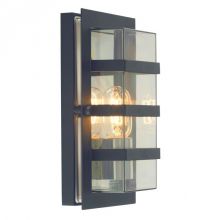Boden kinkiet zewnętrzny 1x46W E27 230V czarny/transparentny dymiony klosz